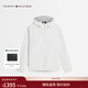 Tommy Hilfiger26春夏新款男裝美式復古戶(hù)外商務(wù)休閑運動(dòng)輕薄連帽夾克外套 白色YA8 XS （推薦：100-120斤）