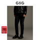 GXG男裝 水洗直筒牛仔長(cháng)褲 秋季新款GEX10514393 黑色 S