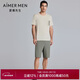 愛(ài)慕先生（AIMER MEN）愛(ài)慕先生男春夏短袖短褲簡(jiǎn)約可外穿莫代爾家居睡衣套裝