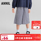 安奈兒（Annil）童裝女童梭織七分褲2025夏新款 藍白格 170