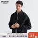 千紙鶴2025春季新款男士立領(lǐng)線(xiàn)條感夾克春秋外套通勤休閑春裝上衣男 01A黑色 L