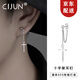 此君S925銀男士耳釘小眾簡(jiǎn)約線(xiàn)條十字架耳環(huán)男款高級感生日禮物送男友 S925銀線(xiàn)條十字架耳釘【單只】