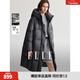 ELLE90白鴨絨長(cháng)款連帽羽絨服女2025冬裝新款簡(jiǎn)約長(cháng)款加厚保暖外套 中灰 XL 【偏大,建議拍小一碼】