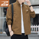 德?tīng)柣輮A克男士春秋季潮流百搭純色簡(jiǎn)約防風(fēng)保暖翻領(lǐng)外套 咖色 M