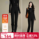 晚白【新品】冬款時(shí)尚鉛筆褲加絨彈力緊身休閑褲女 黑色 28
