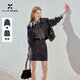 香影格雷系灰色夾克套裝女2026春季新款a字短裙工裝短外套兩件套 熔巖灰色 M