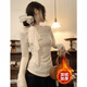 多想余加絨長(cháng)袖t恤女半高領(lǐng)打底衫內搭可外穿洋氣蕾絲上衣新款顯瘦修身 蕾絲綁帶高級感修身長(cháng)袖t恤 M 建議90-100斤