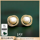 Jay珍珠耳釘女耳環(huán)耳夾無(wú)耳洞耳飾飾品新年禮物送女友 耳釘（配證書(shū)）(京倉/就近發(fā)貨)