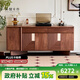 樸愫木作餐邊柜黑胡桃實(shí)木中古風(fēng)邊柜餐廳儲物柜復古玄關(guān)斗柜 1.5米丨1月中