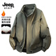 JEEP SPIRIT吉普工裝棉服男冬季加棉保暖外套潮牌羽絨棉衣 綠色 XL