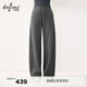 伊芙麗（eifini）蔣欣代言伊芙麗百搭顯瘦溫暖加絨羽絨里針織彎刀衛褲2025冬季新款 灰色 預售 [1月20日]發(fā) M 105-120斤