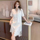 GP MADAM女士性感冰絲睡裙可外穿男友風(fēng)中長(cháng)款純欲襯衫裙大碼家居服禮盒裝 白色 L 建議130斤內