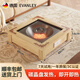 EVANLEY德國實(shí)木取暖器烤火爐家用烤火盆電火盆烤火箱電火爐桌下暖腳神器大功率烘腳正方形客廳臥室電烤爐 高級原木色48*48 【碳晶盤(pán)發(fā)熱+智能溫控】