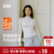 森馬（Semir）長(cháng)袖T恤女半高領(lǐng)緊身冬季2025發(fā)熱抓絨木耳邊打底衫109725101013