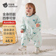 貝肽斯寶寶連體罩衣吃飯防水防臟嬰兒爬行輔食圍兜兒童圍裙爬爬服 雪原