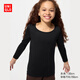 優(yōu)衣庫童裝男童女童HEATTECH U領(lǐng)T恤9分袖保暖內衣478623 478625 478623/09黑色 160