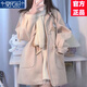 莫代爾日系毛呢制服外套女2025春秋冬季新款學(xué)院風(fēng)小個(gè)子中長(cháng)款呢子大衣 少女粉 S 100斤以下