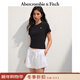 Abercrombie & Fitch【百搭修身】經(jīng)典小麋鹿圖案女裝25夏季圓領(lǐng)短袖T恤 黑色 XS (160/84A)
