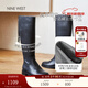 NINE WEST女靴高筒靴女冬季新款潮流百搭騎士靴中性風(fēng)平跟高筒長(cháng)靴女 黑色 37 (235mm)