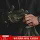 馬登工裝 美式復古針織印花手套冬季全指防寒保暖戶(hù)外騎行手襪男 軍綠 均碼 1雙