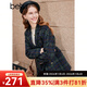百圖betu女裝冬新款毛呢外套優(yōu)雅百搭復古格紋外套女2310T71 墨綠 S