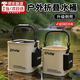 渠辰魚(yú)桶打水桶折疊釣魚(yú)桶活魚(yú)箱魚(yú)護一體野釣裝魚(yú)箱路亞小水桶手提桶 折疊魚(yú)桶13L 【24*24】（帶網(wǎng)蓋） 送5M繩