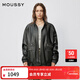 moussy 2025秋季新品街頭風(fēng)立領(lǐng)拉鏈皮衣夾克外套女028IAA30-1021 020黑色 均碼
