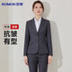 羅蒙西服套裝女士職業(yè)裝修身單西正裝商務(wù)面試工作通勤西裝外套 灰色