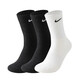 耐克（NIKE）襪子男士中筒秋冬季長(cháng)襪透氣防臭吸汗毛巾底學(xué)生跑步籃球襪 長(cháng)筒毛巾底2黑1白 均碼  L(42-46碼男女同款)