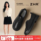 ZHR英倫單鞋女平底百搭樂(lè )福鞋女英倫風(fēng)學(xué)院jk復古女鞋 BK186黑色37