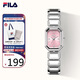 斐樂(lè )（FILA）復古簡(jiǎn)約小方表女士學(xué)生石英腕表古典文藝石英學(xué)生手表6751-102
