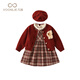 凡獵女童連衣裙秋裝洋氣時(shí)髦兒童公主裙開(kāi)衫套裝周歲寶寶禮服春秋