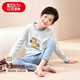 紅豆兒童內衣套裝純棉薄款男女童秋衣秋褲秋冬保暖套裝M2093雨水蘭130