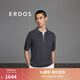 ERDOS 春夏精紡翻領(lǐng)四平半袖五分袖絲絨混紡商務(wù)休閑男針織衫POLO衫 法蘭絨灰 3XL 185/108B