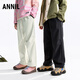 安奈兒（Annil）童裝男女童全腰梭織夾褲2025冬裝新款 黑色 170