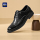 海瀾之家HLA皮鞋男士商務(wù)休閑秋冬正裝德比鞋子男HAAPXM1FAL019 黑色41