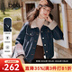 百圖（betu）女裝2025年冬季新款短外套撞色顆粒絨領(lǐng)仿牛仔夾棉外套女2510T28 牛仔色 L