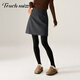 塔馳密司（touchmiss）時(shí)尚簡(jiǎn)約毛呢深灰A字半身裙女2025冬季新款加厚保暖百搭休閑短裙 深灰色 L 28
