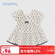JELLYBABY女童波點(diǎn)連衣裙夏季3一歲寶寶夏裝裙子小女孩童裝5兒童公主裙夏天 杏色 90