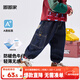 嘟嘟家【A類(lèi)&防褪色】男童工裝褲秋裝兒童水洗軟牛仔褲寶寶休閑褲子童裝 牛仔藍 110