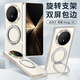 斯得弗適用榮耀magicv5手機殼MagicV5折疊屏磁吸中軸雙屏包邊旋轉支架鍍晶簡(jiǎn)約透明后殼【支架+透明】