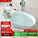 特拉維爾（TW）獨立式人造石浴缸單雙人家用小戶(hù)型酒店民宿橢圓形厚薄邊浴缸 8507【薄邊款】啞光白 1.5m