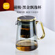 尚明（SAMADOYO）玻璃磁吸飄逸杯泡茶壺無(wú)鍵下水茶水分離飄逸壺懶人泡茶器辦公室 煙灰色700ml