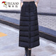 啄木鳥(niǎo)（TUCANO）冬裙女秋冬新款加厚羽絨棉裙半身裙冬季中長(cháng)款冬天裙子冬長(cháng)裙外穿 黑色【橫線(xiàn)】 L 100-110斤