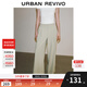 UR2025夏季新款女裝時(shí)尚都市通勤垂感百搭闊腿褲UWM650044 卡其灰 M