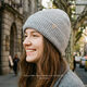 CACUSS帽子女秋冬純羊毛針織帽時(shí)尚保暖毛線(xiàn)帽女防風(fēng)護耳套頭帽 云銀灰