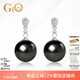 GiO珠寶 大溪地黑珍珠耳飾18K金海水珍珠耳墜輕奢高級感 18K金 珍珠9-10mm
