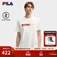 FILA馬上起飛斐樂(lè )官方情侶款針織短袖衫2026春季新款休閑刺繡圓領(lǐng)T恤 云菇白-WT 2XL 185/104A/XXL