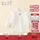 戴維貝拉（DAVE＆BELLA）女童長(cháng)袖t恤加絨寶寶上衣打底衫兒童衣服秋冬新款小童套頭衫 米白【現貨】 90 cm（建議身高80-90cm）