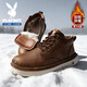 花花公子男鞋冬季加絨2025新款高幫休閑厚底馬丁靴保暖板鞋子男士雪地靴 棕色【加絨款】PLH250123704M 43